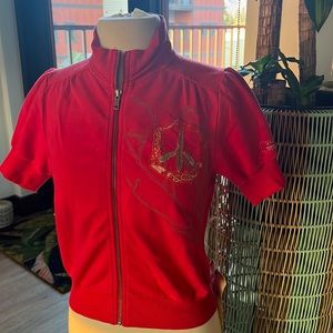 Da-Nang Short sleeve zip sweatshirT, NWT, Size XS